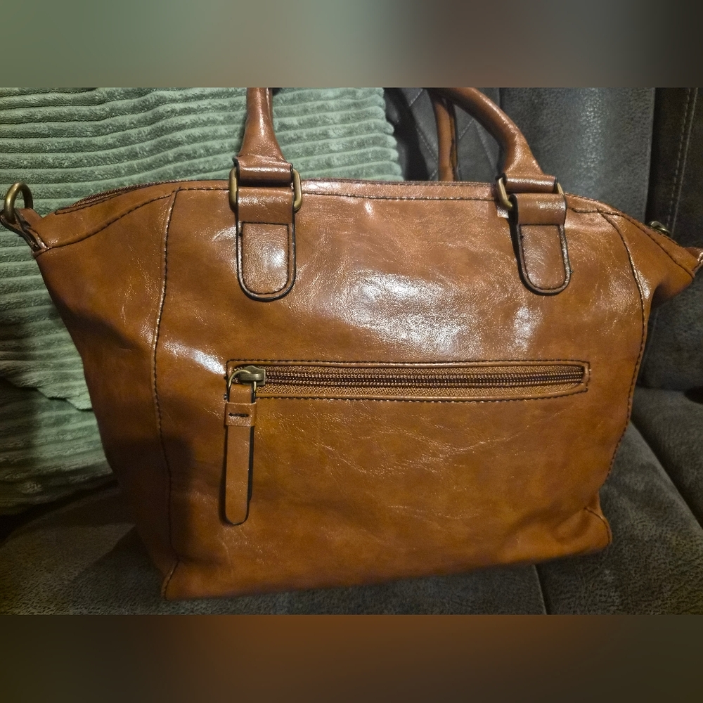 Brown Vegan Leather Tote Bag By Style & Co
